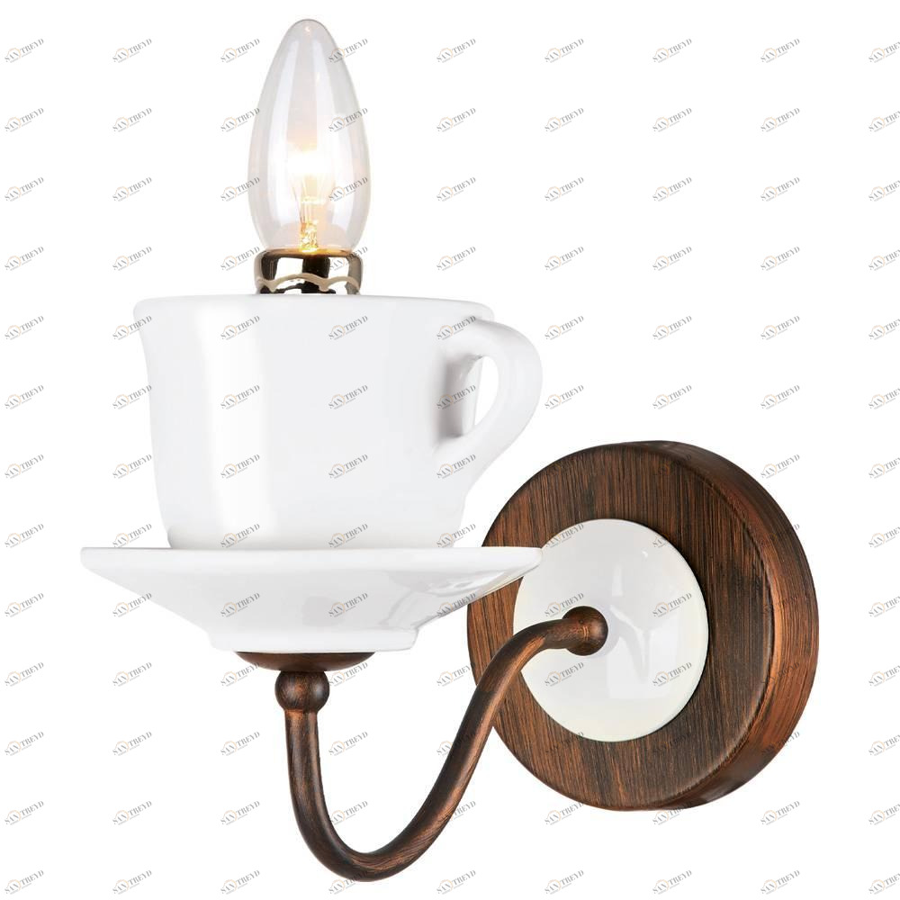 Бра Arte Lamp Servizio A6483AP-1WH ARTE LAMP ПОД СТАРИНУ, СВЕЧА 078494 Белый;бронза 
