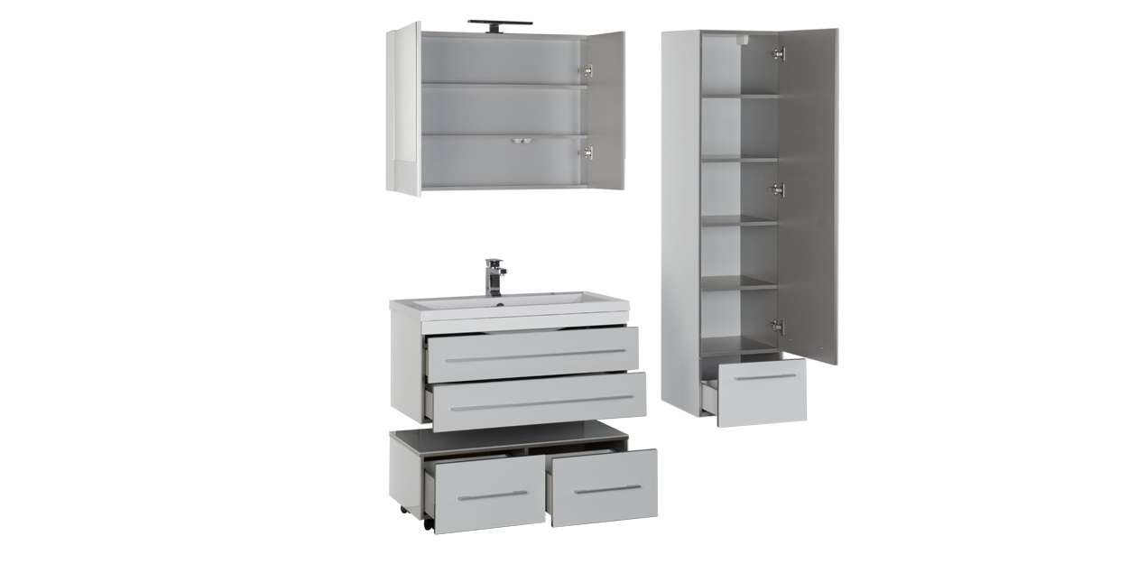 Комплект мебели Aquanet Верона 90 белый (подвесной 2 ящика) 00175473 - Вид №2