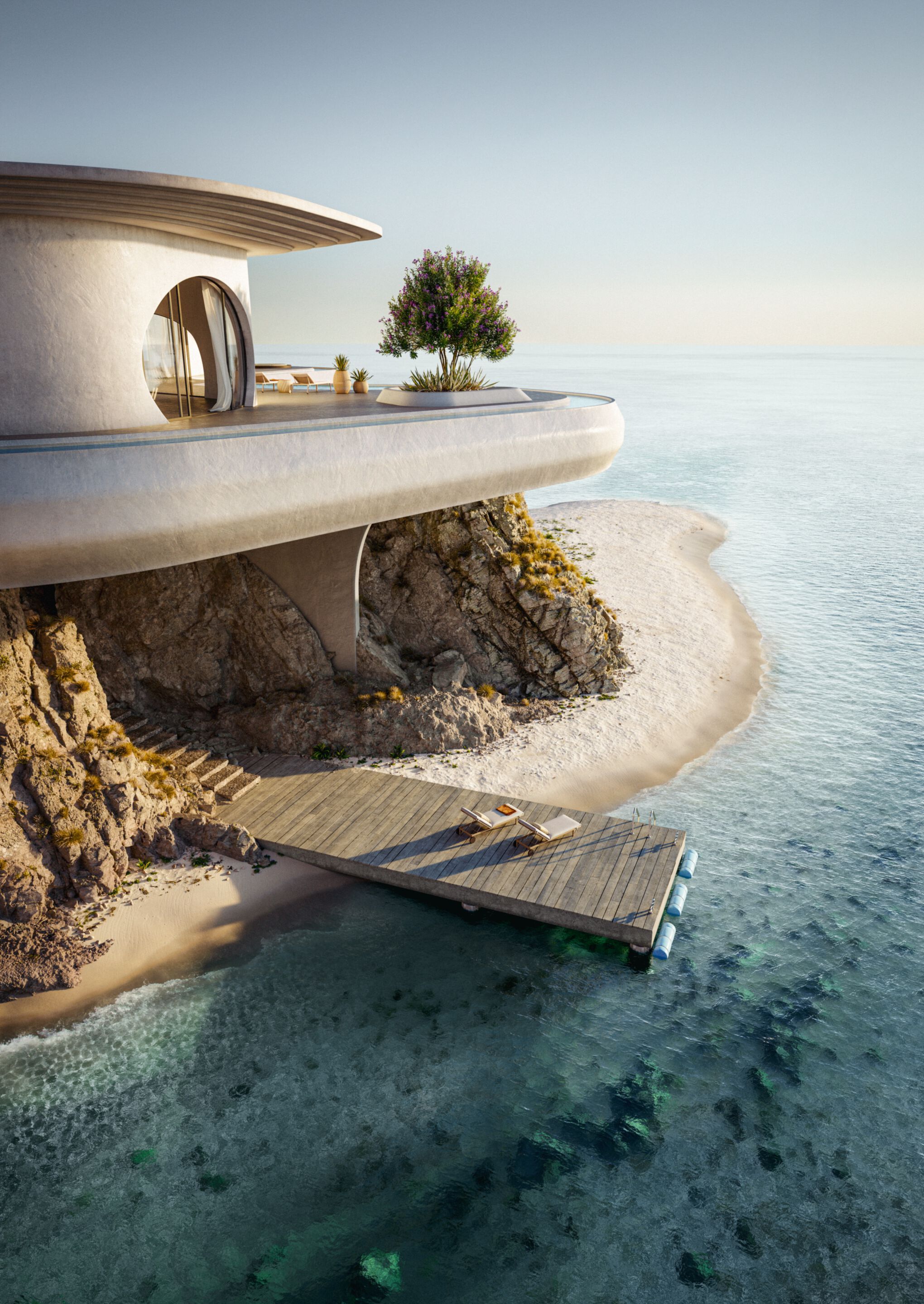 Шезлонг из синтетического волокна DEDON SEASHELL NUO ARCH-00007897