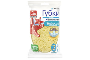 16098612 Целлюлозная губка 2 шт., 150х100х8 мм Б0041961 Grifon