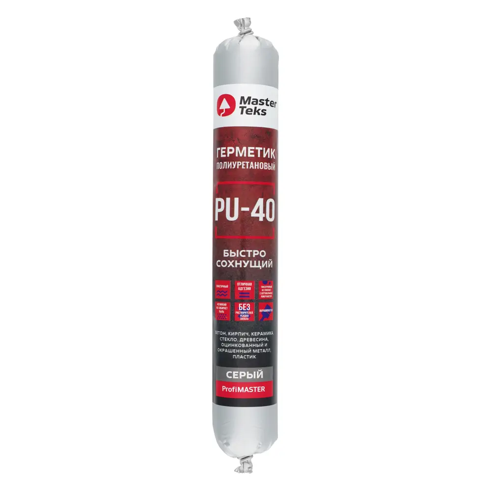 Полиуретановый герметик Masterteks PU-40 серый 600 мл 89427060 STLM-1563066