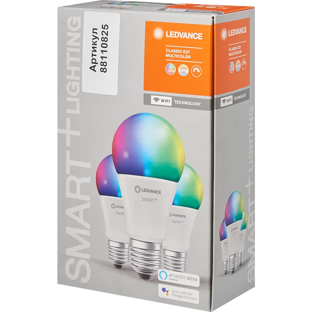 Набор умных ламп светодиодных Wi-Fi Ledvance Smart Plus E27 220-240 В 9 Вт груша матовая 806 лм, изменение цвета RGB, 3 шт 88110825 STLM-2158982  - Вид №8
