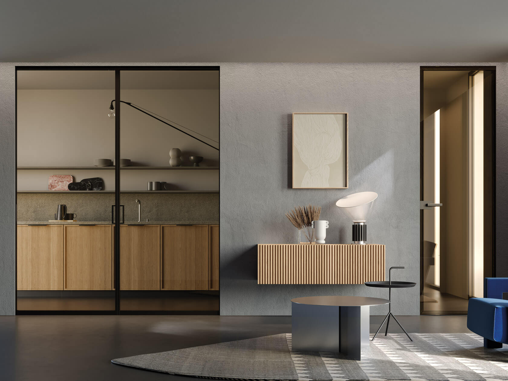 Стеклянная и алюминиевая панель для раздвижных дверей Eclisse дверные панели ARCH-00009632