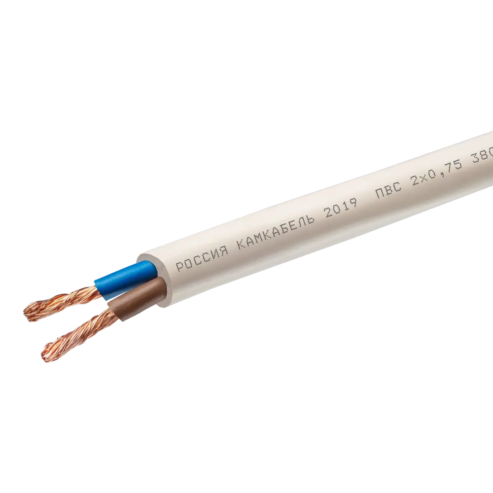 Провод Камкабель ПВС 2x1.5 20 м ГОСТ цвет белый STLM-2061050 - Вид №2