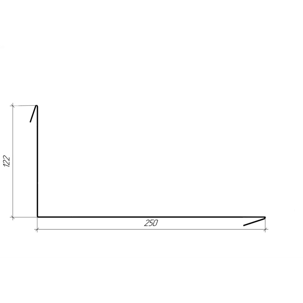 Планка примыкания нижняя 122x250x2000 мм 0.4 мм RAL 6005 зеленый 86778564 STLM-2139520 ВЕГА  - Вид №1