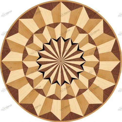 Художественный паркет Da Vinci Розетка 26-208 Дуб Селект (Гладкая) х1000диаметр мм 260090208