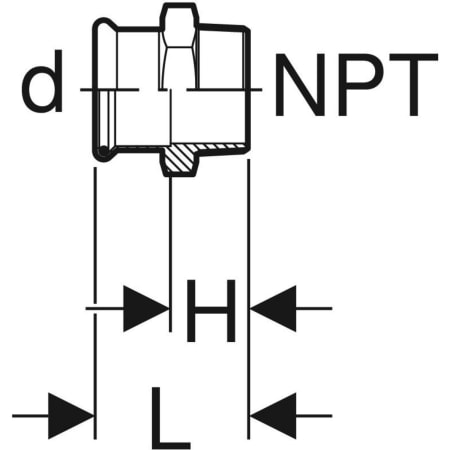 31838 Переходник Geberit Mapress из нержавеющей стали, с наружной резьбой NPT Geberit  - Вид №2