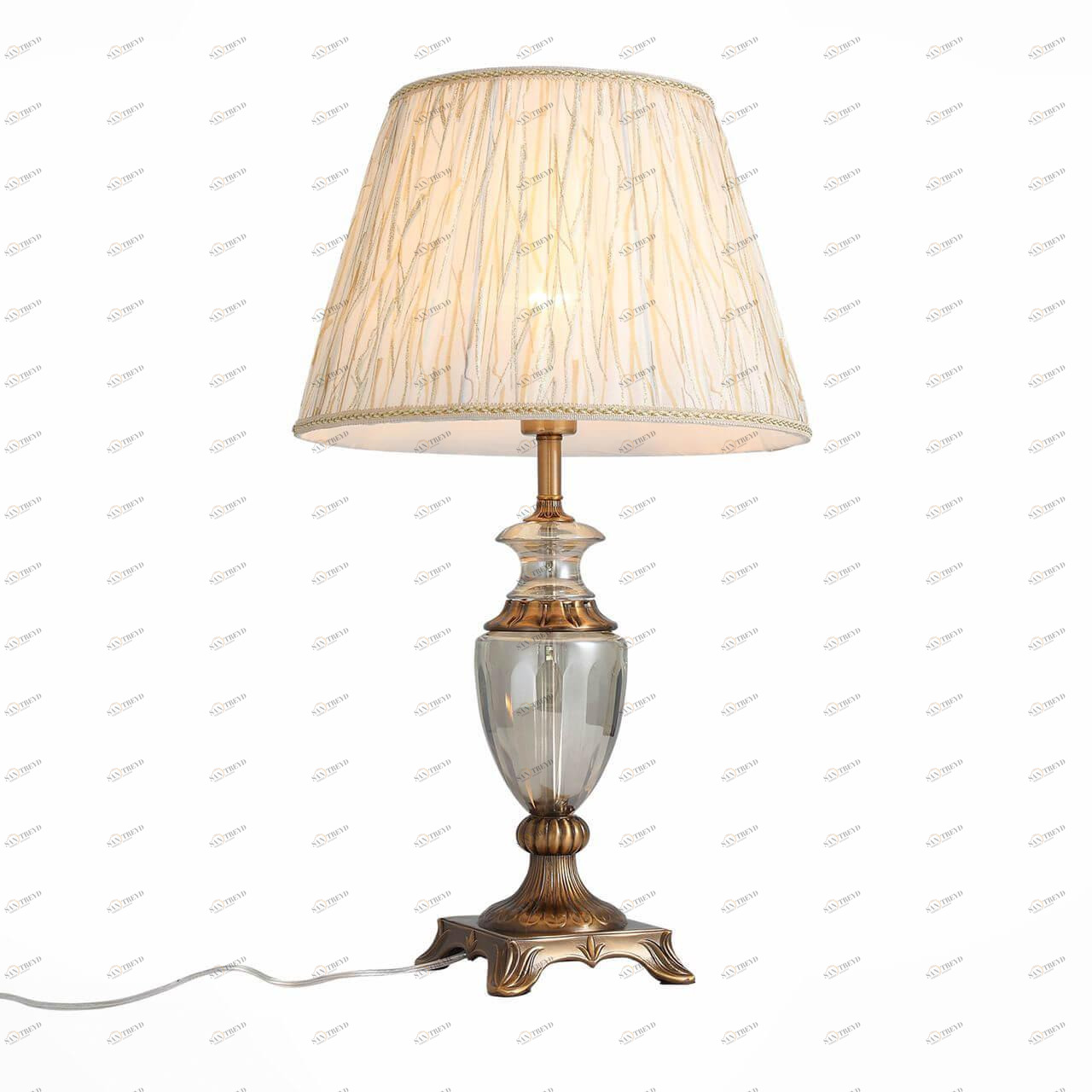 Лампа настольная с абажуром 58х40 см бежевая Assenza SL966.304.01 ST LUCE КЛАССИЧЕСКИЕ 00-3889152 Бежевый;бронза;прозрачный 