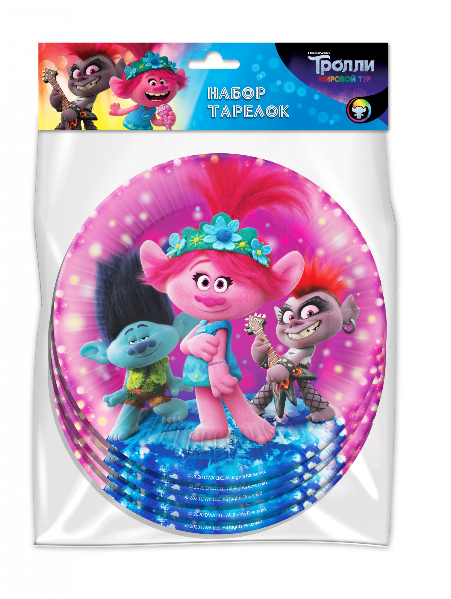 290253 Набор бумажных тарелок 6 шт. "Trolls" Santreyd 
