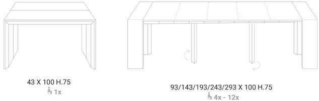 Ozzio Italia Выдвижная прямоугольная консоль из орехового дерева  T035  - Вид №22