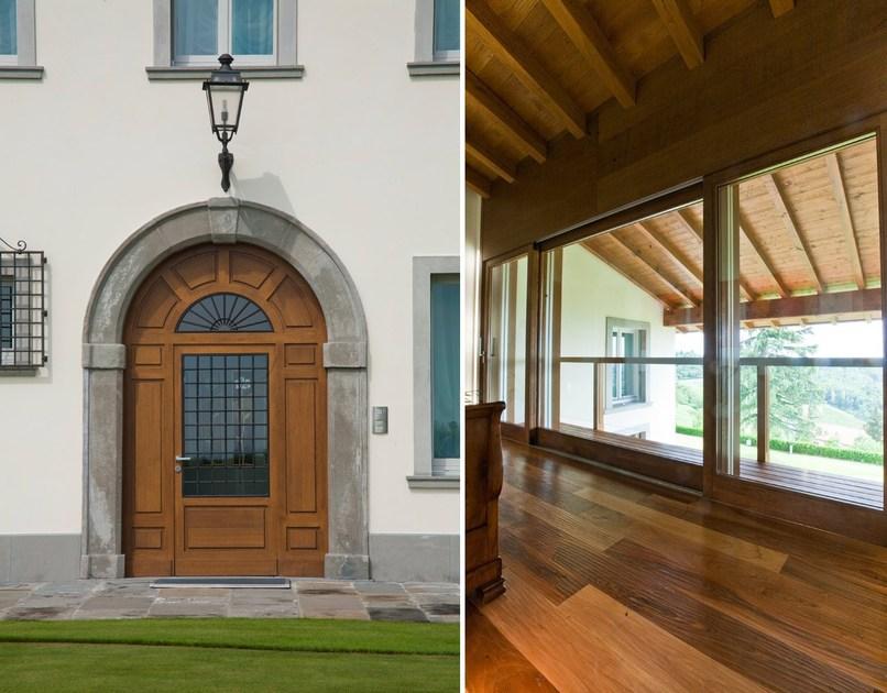 Capoferri Serramenti Утепленная деревянная входная дверь для улицы со стеклянными панелями sun-id-1480471 - Вид №1