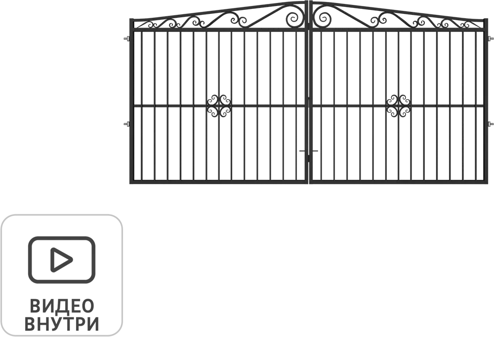 82068643 Ворота Версаль 4.0x2.0 м с регулируемыми петлями STLM-0018774
