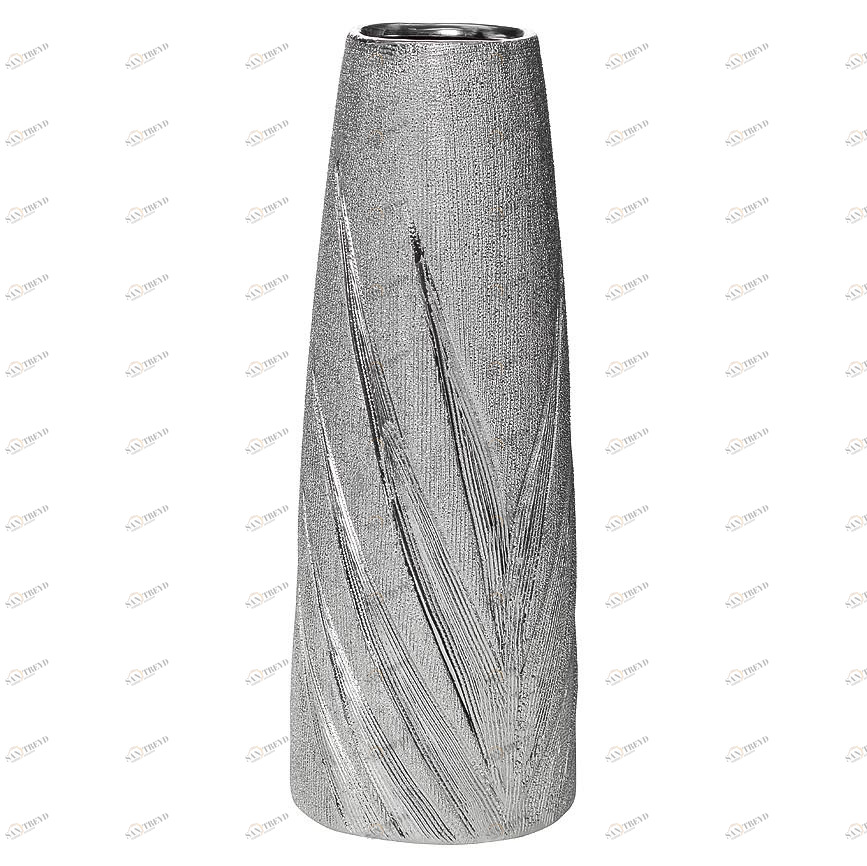 Ваза керамическая серая конус 39,5 см GARDA DECOR - 033939 Белый 