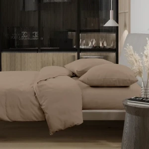 91699582 Комплект постельного белья Wenge Latte A04105 2-спальный перкаль бежевый STLM-1044278