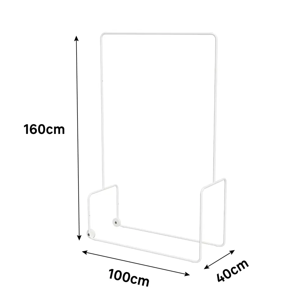 Вешалка напольная Spaceo 100x160x40 см металл цвет белый 82761892 STLM-2013940 - Вид №1