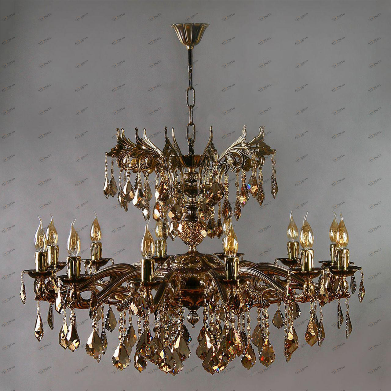 Подвесная люстра Ambiente Leon 2128/12+12 PB Honey Leaf бронза AMBIENTE ДИЗАЙНЕРСКИЕ, LEON 188273 Бронза 