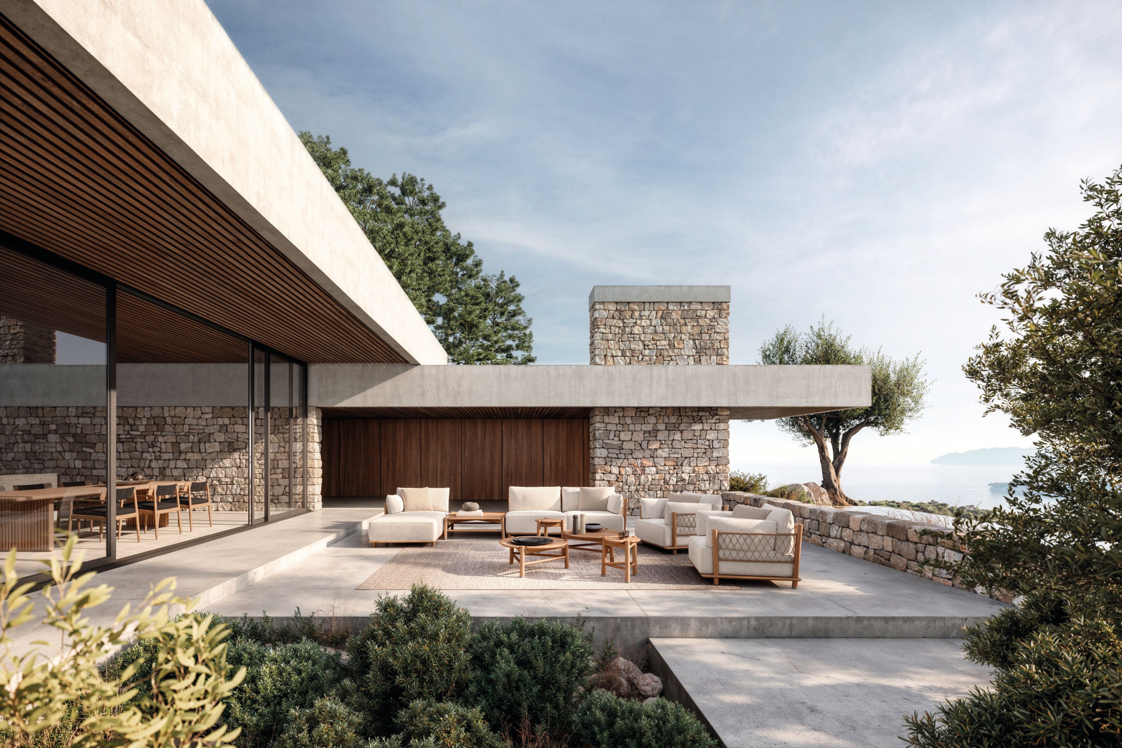 2-местный тканевый модульный садовый диван Gloster Salina ARCH-00029009 - Вид №4