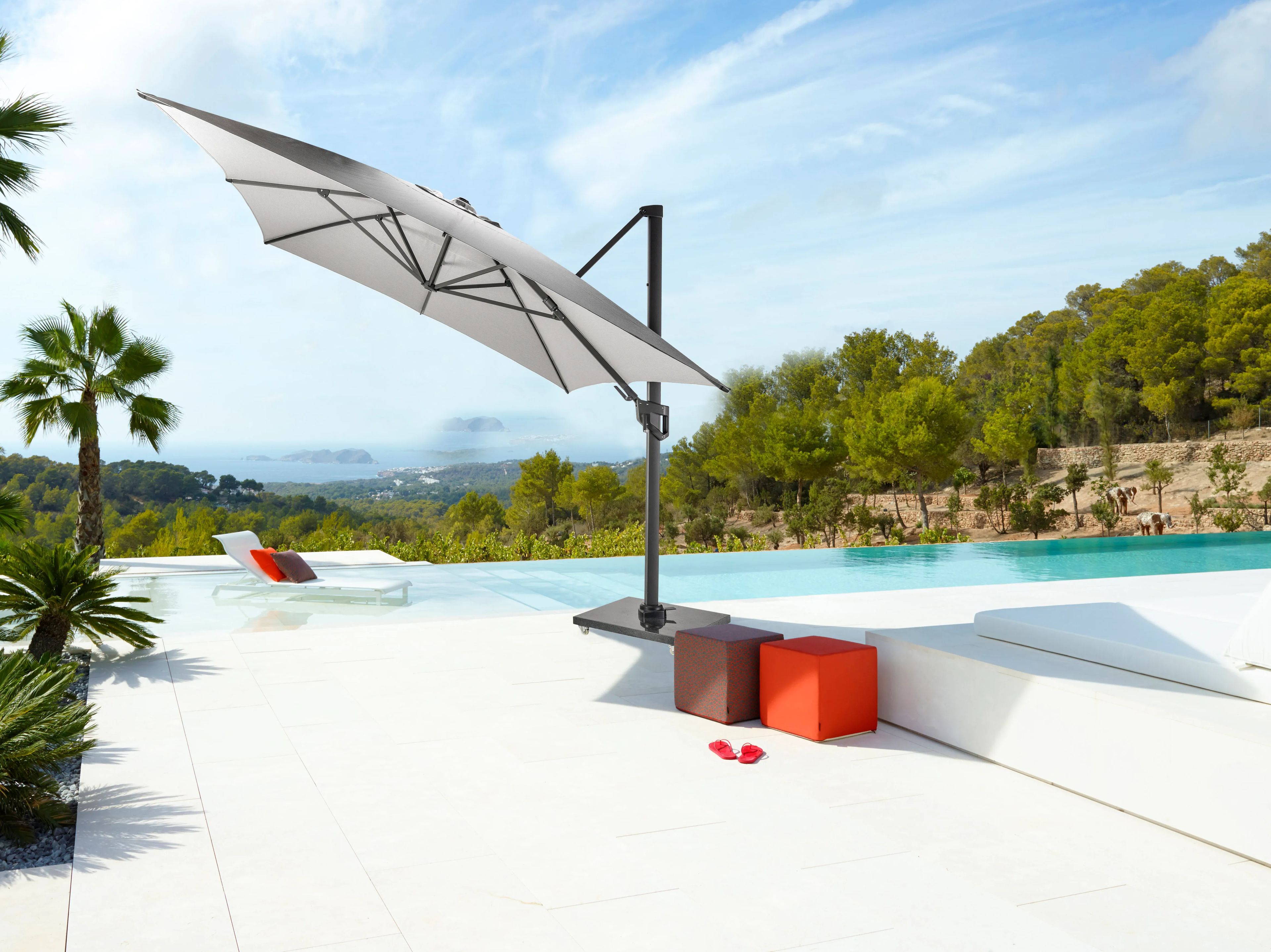 Квадратный поворотный зонтик с боковым полюсом Les Jardins® ARCH-00125893