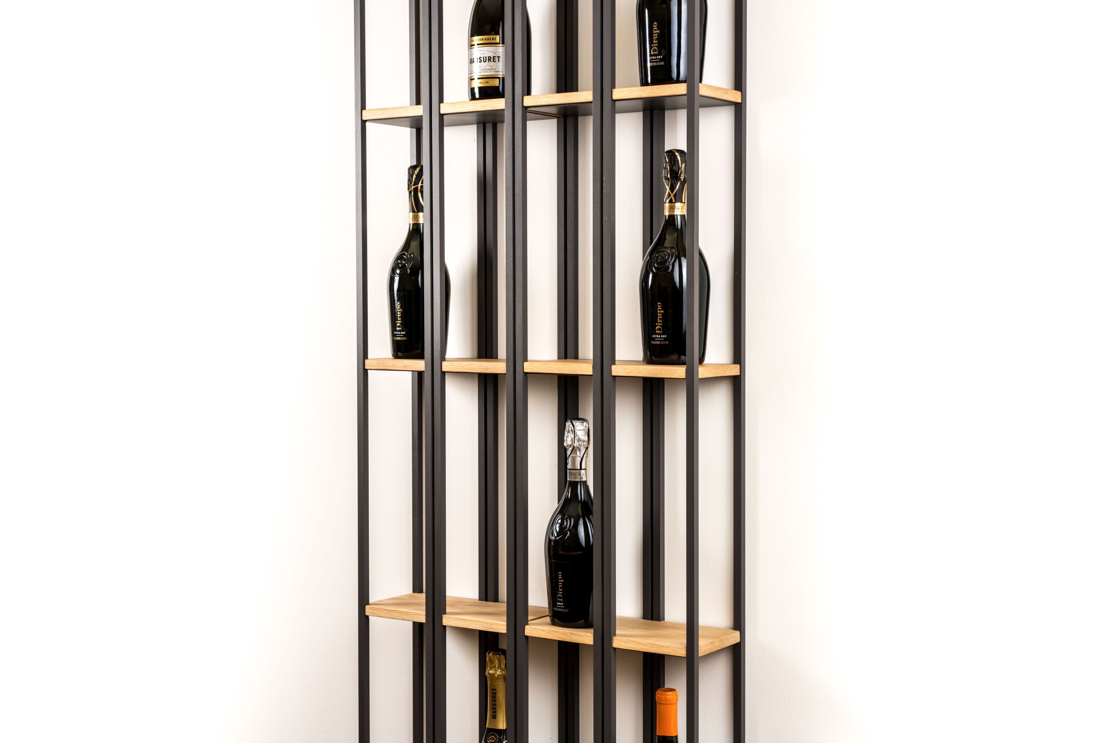 Стальная и деревянная настенная винная стойка Canel Fucina Design BIBLIO ARCH-00002980 - Вид №3