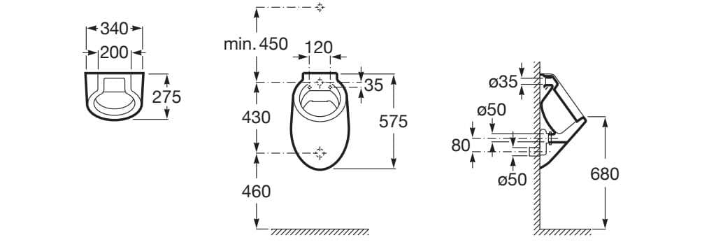 Керамический подвесной писсуар Roca SPUN A353147000 ARCH-00089050 - Вид №2