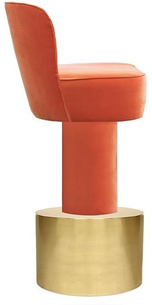 Moanne Барный стул высокий бархатный со спинкой Monti sun-id-1414039 - Вид №4