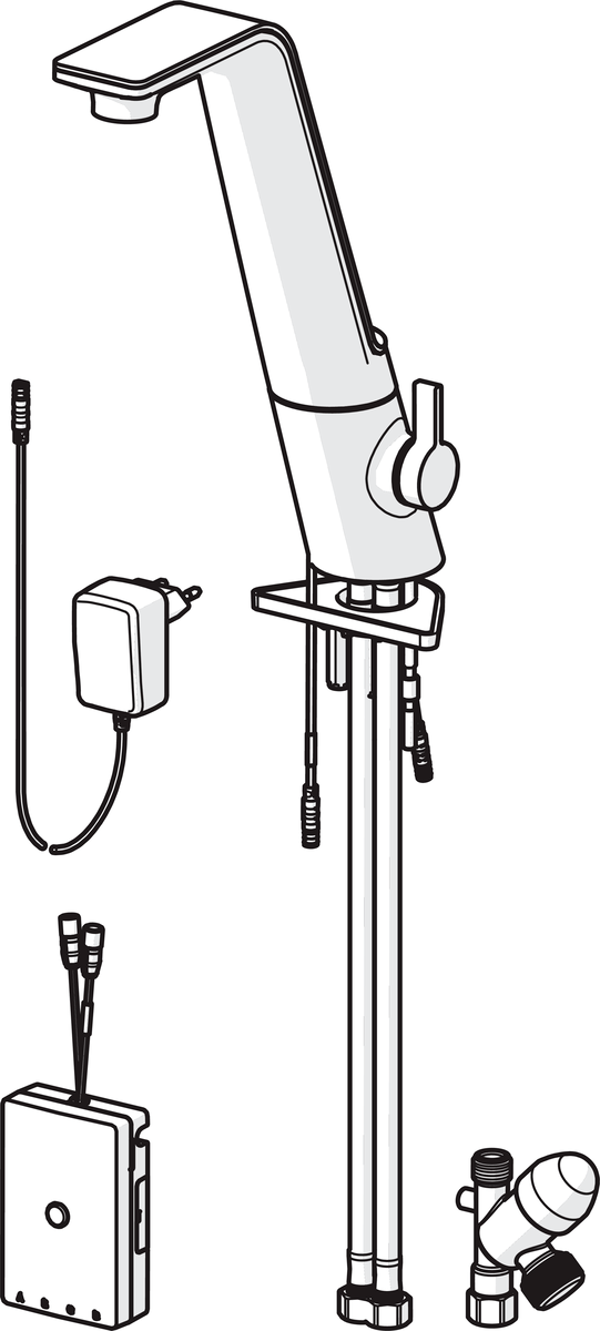 Oras 8725F Смеситель для кухни с клапаном, 230/12 V 8725F ALESSI Sense Хром/Белый  - Вид №5