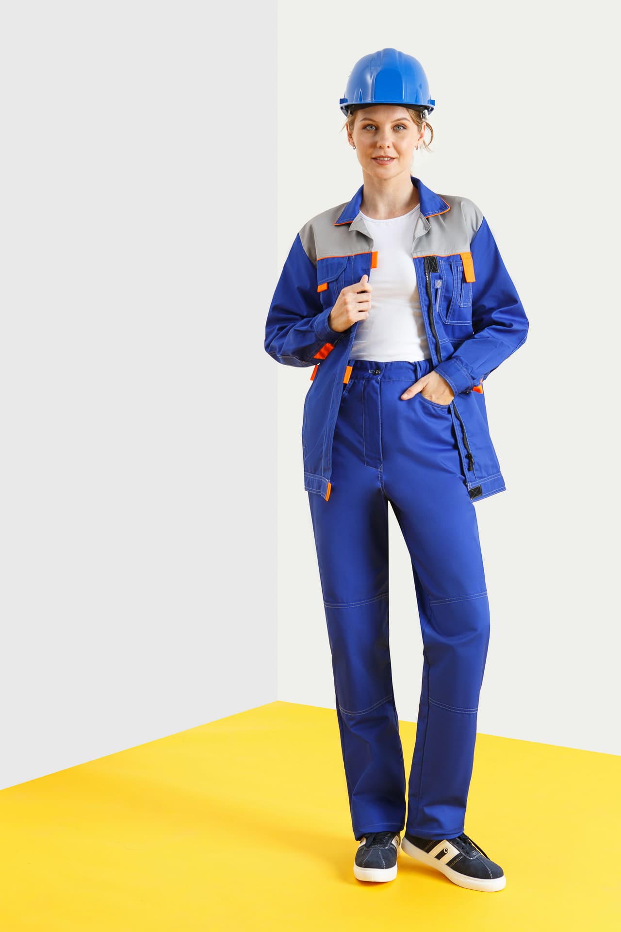 65202 Костюм "Профессионал" женский василек-светло-серый  Летняя спецодежда  размер 60-62/158-164  - Вид №14