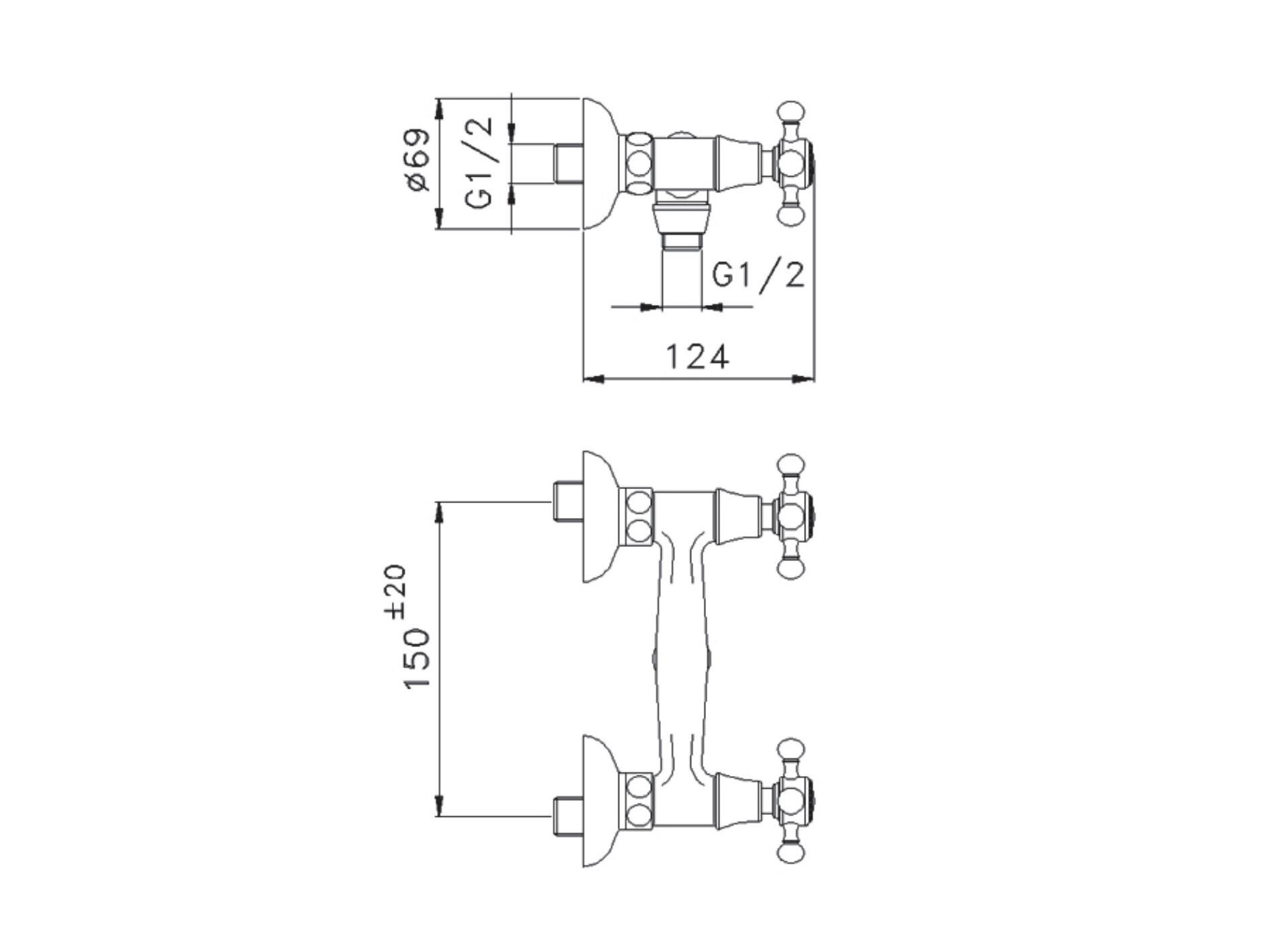 Смеситель для душа с 2 отверстиями GUGLIELMI RUBINETTERIE классическая ARCH-00135218 - Вид №1