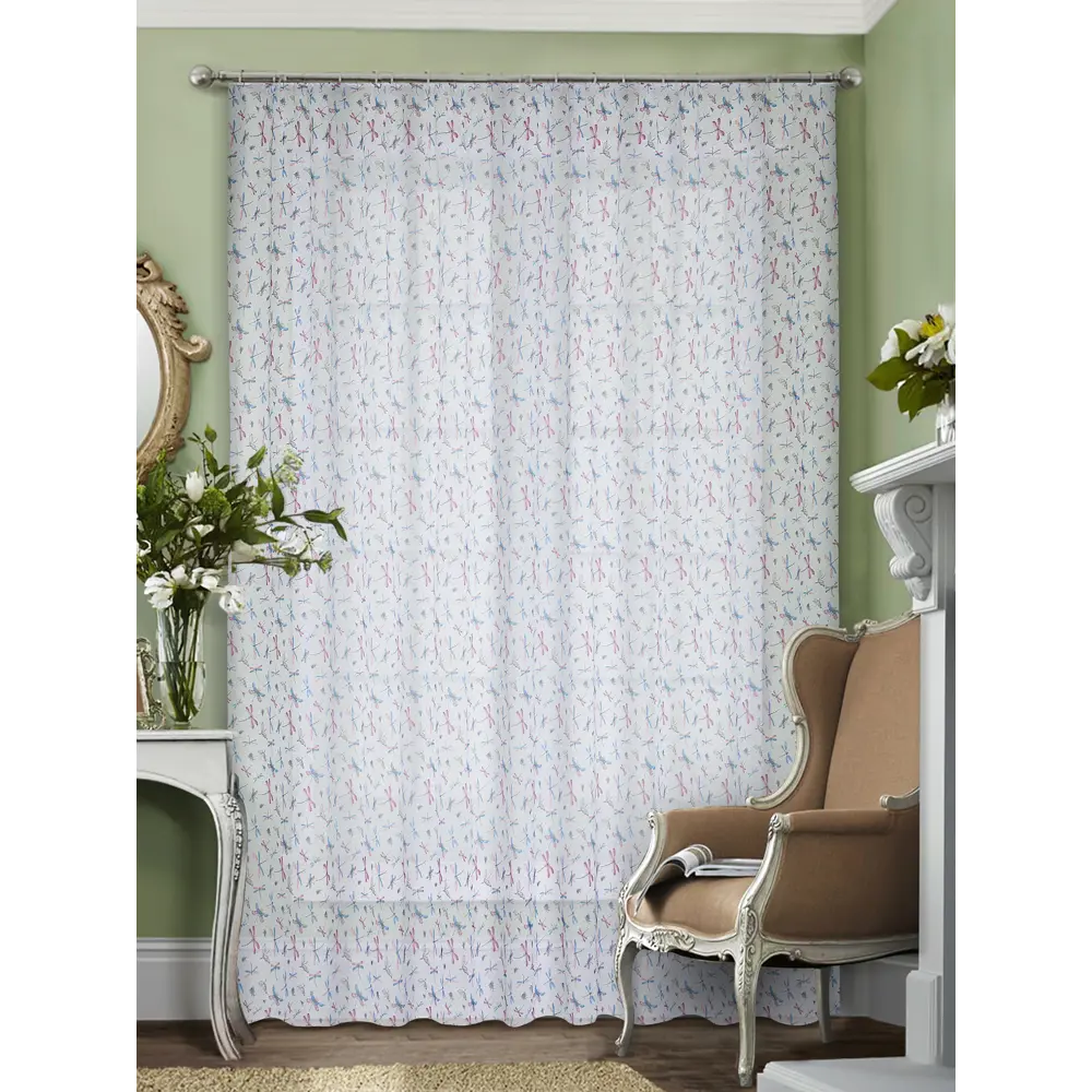 Тюль на ленте «Стрекоза», 300х260 см, детский, цвет синий ТОРГОВЫЙ ДОМ ТЕКСТИЛЬ STLM-2194464