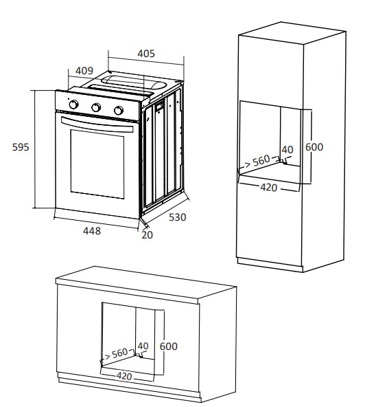 9101381 Электрический духовой шкаф DEXP 1SL45MBB черный STDN-0143299 - Вид №10