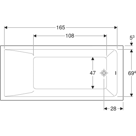 554.300.01.1 Прямоугольная ванна Geberit Renova Plan Geberit  - Вид №22