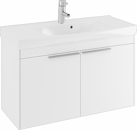 47387 Комплект мебели IFO Sense, с двумя дверцами, компактный, Ш = 900 мм, Ш1 = 922 мм, темно-серый  - Вид №3