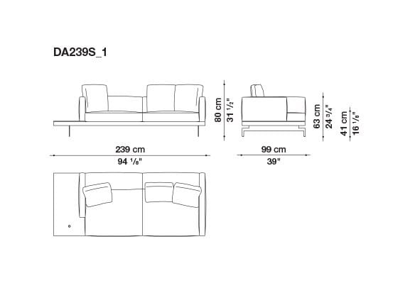 3-местный тканевый диван с полуостровом B&B Italia док ARCH-00061121 - Вид №86