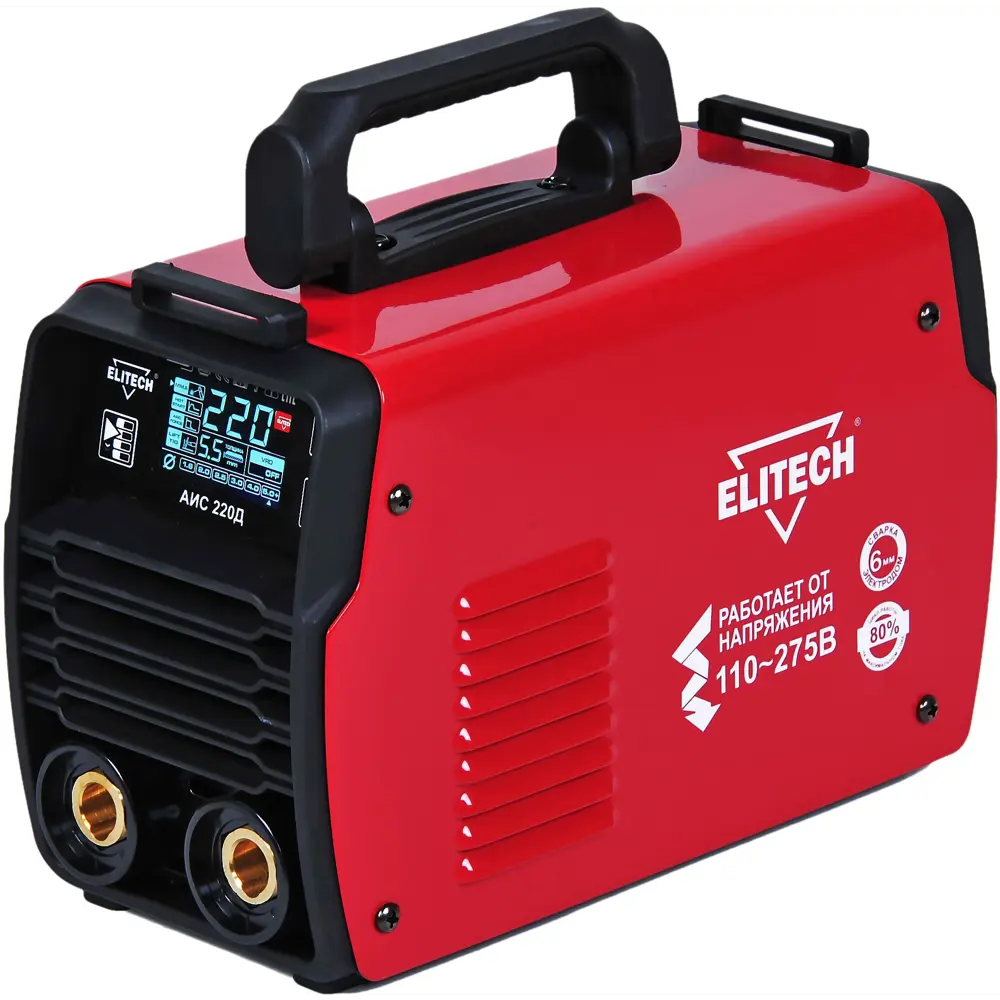 Сварочный аппарат инверторный Elitech АИС 220Д E1703.015.00, 220 А, до 6 мм STLM-2154629