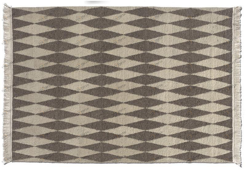 e15 Шерстяной коврик с геометрическими мотивами  Cp02 