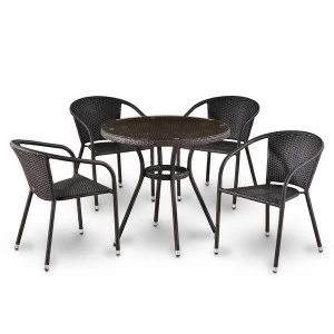 Мебель садовая коричневая, искусственный ротанг на 4 персоны Ajop AFINA  130577 Коричневый