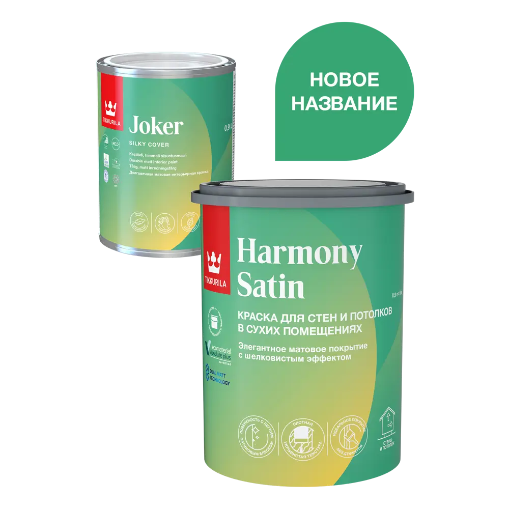 Краска экологичная Tikkurila Joker цвет белый 0.9 л STLM-2098945