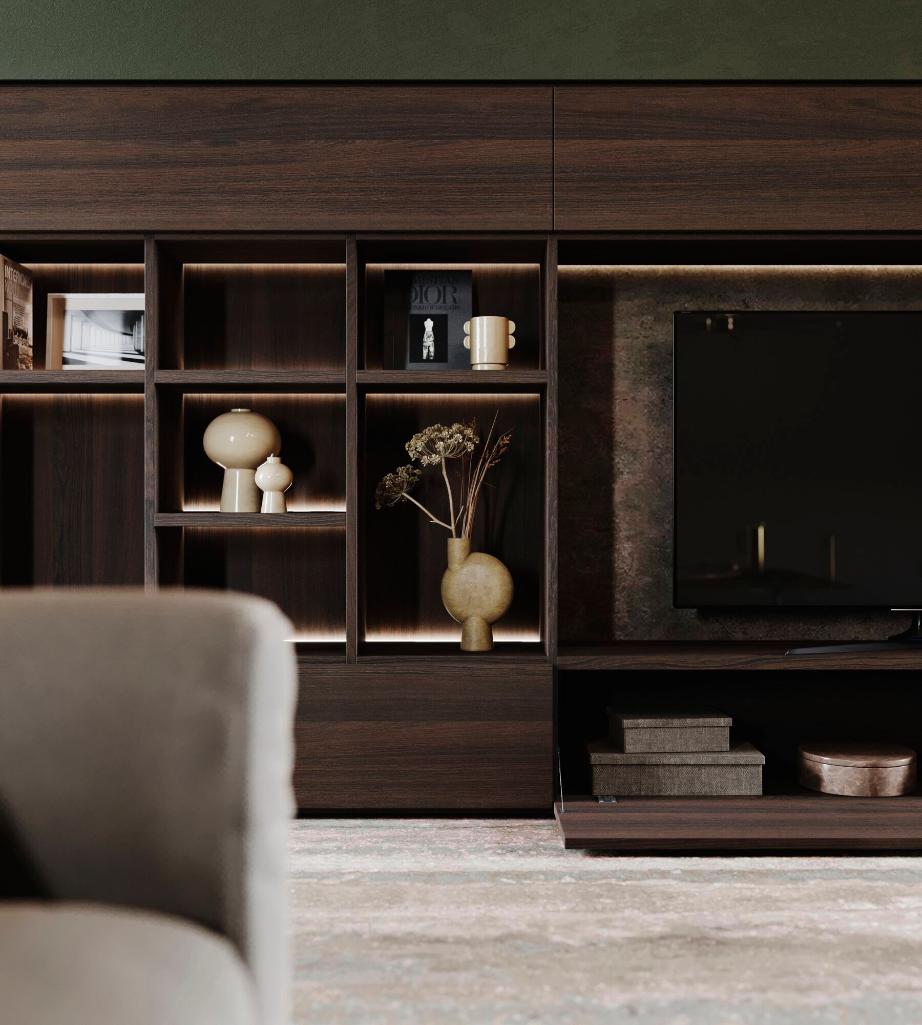 Книжный шкаф из дуба с освещением Guzzini & Fontana House of Electric Guitar ARCH-00109350 - Вид №3