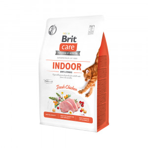 ПР0058793 Корм для кошек Care Cat GF Indoor Anti-stress для домашних сух. 400г Brit