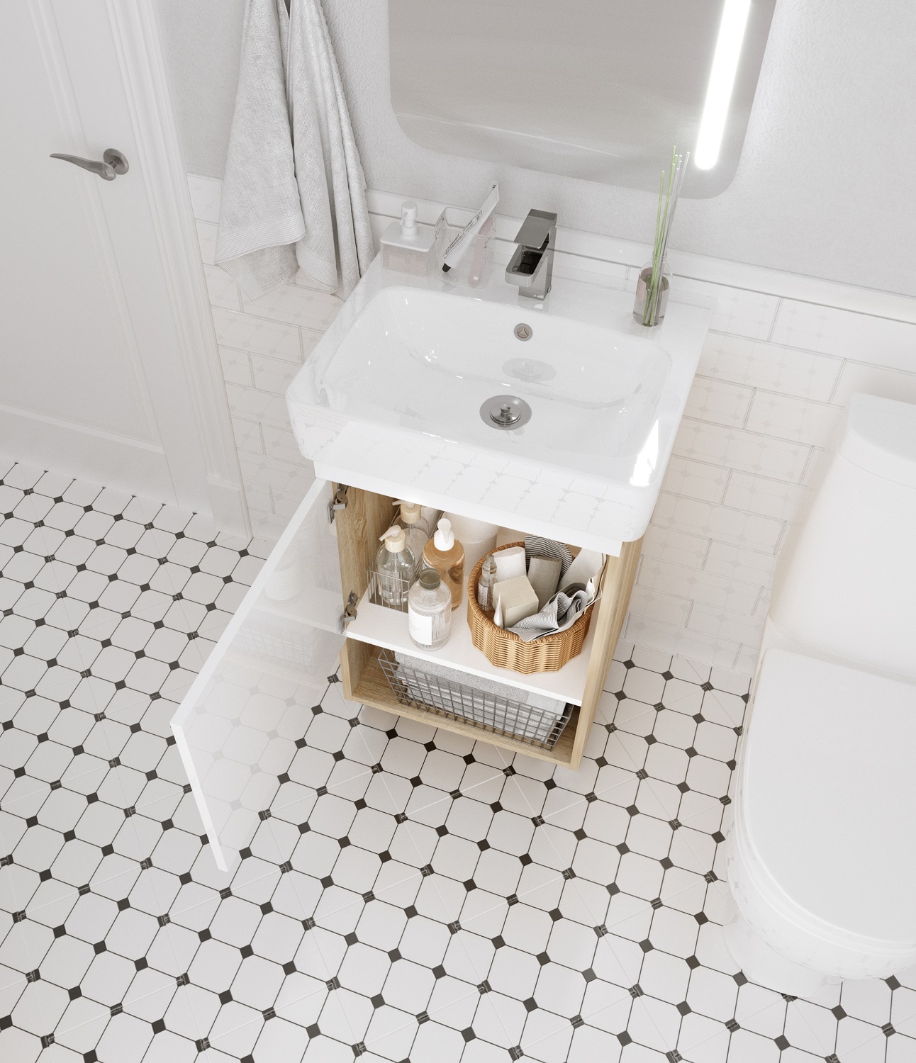 У76064 Тумба Tera 50Н 1д. Дуб Сонома 1 Marka TERA - Вид №3