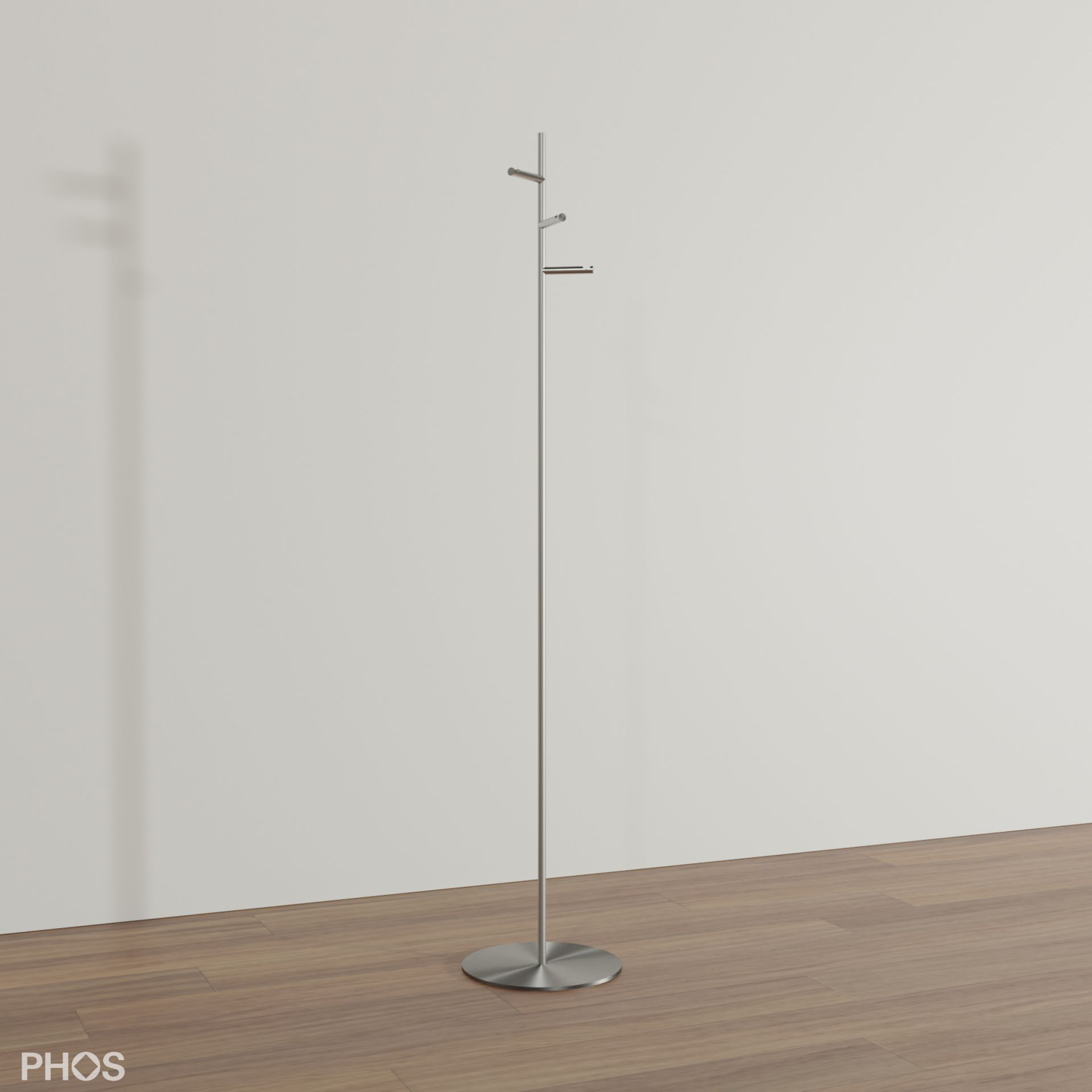 GSTH3VE Вешалка для одежды с 3 вогнутыми крючками, основание: нержавеющая сталь. PHOS 