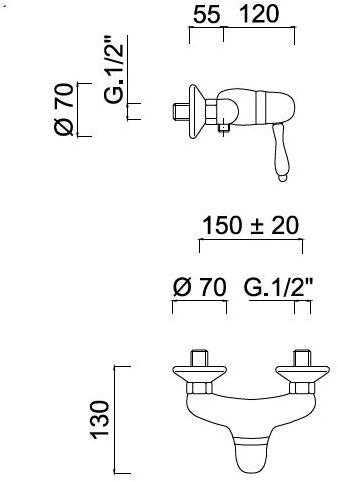 Rubinetteria Giulini Смеситель для душа однорычажный Harmony - harmony crystal 9508 - Вид №1