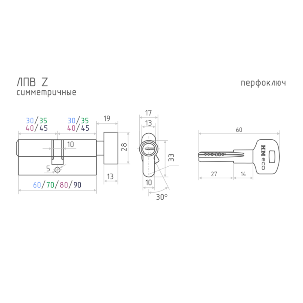 НОРА-М Цилиндр дверной с вертушкой 30×30 мм черный 86135087 STLM-0066357 - Вид №4