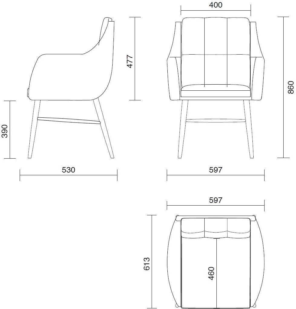 ALMA DESIGN Стул из ткани с подлокотниками Magenta 2120 - Вид №9