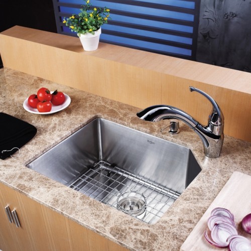 KHU121-23-KPF2210ORB-KSD30ORB Накладная раковина на столешницу  прямоугольная Krausru  - Вид №3