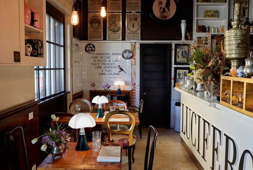 Martinelli Luce Настольная лампа из стали с абажуром из метакрилата Pipistrello 620/j - Вид №8