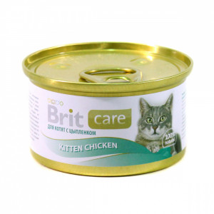 ПР0016448 Корм для котят Care Цыпленок конс. 80г Brit