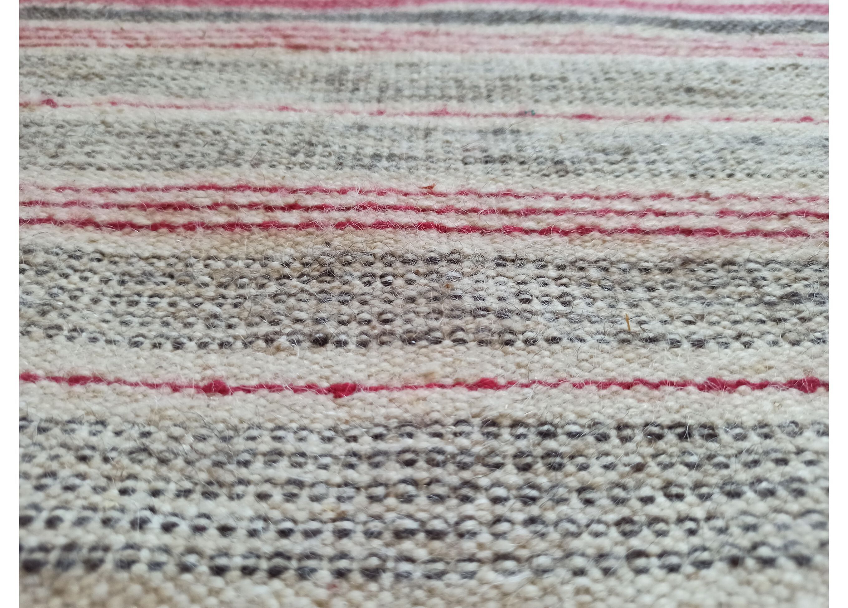 Полосатый шерстяной ковер ручной работы Eugenia Pinna плетение ARCH-00039505 - Вид №1