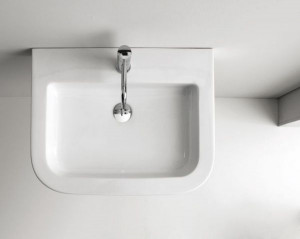 LA50 Подвесная раковина настенная квадратная Neroceramica  белая