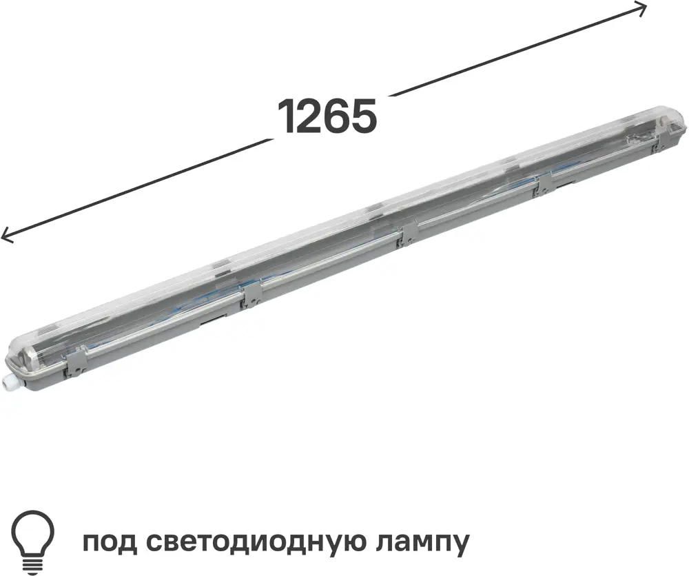 89143794 Светильник линейный влагостойкий IEK ДСП 2201 1200 мм 1xG13(T8), под светодиодную лампу STLM-0079026